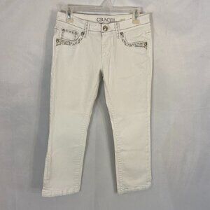Grace in LA White Denim Capri Jeans Women's Size 26 (26 x 23) Low Rise NWOT